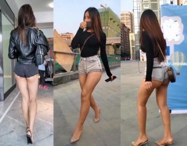 【ショートパンツｘ盗撮】お尻丸見え！たまらん！ハミ尻盗撮！